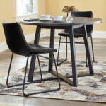 LEMBERI Faux Leather Dining Chairs Set of 2, 18 Inch Kitchen & Dining Room Chairs,Mid Century Modern Dining Chairs with Backrest and Metal Legs, Comfortable Upholstered Seat Chairs