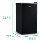 BLACK+DECKER BCRK32B Compact Refrigerator Energy Star Single Door Mini Fridge with Freezer, 3.2 Cubic Feet, Black