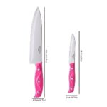 MONGSEW 2 Pcs Kitchen Knife, Stainless Steel Chef Knife Set, Includes 8 inch Chef knife, 4 inch Parring Knife and Two Matched Knife Sheath, Sharp Knives with Ergonomic Handle, Dishwasher Safe