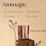 Aromagic Velvet Rose Oud Scented Candles,Luxury Gilded Jar Candles Gold Candles for Home Scented,Natural Aromatherapy Candles for Home Decor,Christmas Birthday New Year Candle Gift(8.11 oz)