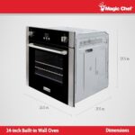 Magic Chef 2.2 Cubic Feet In Wall Compact Convection Programmable Electric Oven with Multiple Cooking Settings for Kitchen Use