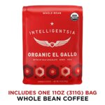 Intelligentsia Coffee, Light Roast Whole Bean Coffee – Organic El Gallo 11 Ounce Bag with Flavor Notes of Milk Chocolate, Honey and Cola
