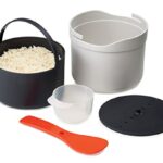 Joseph Joseph M-Cuisine Microwave Rice Cooker Steamer – Stone/Orange, 2 Liter