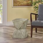Christopher Knight Home Manuel Weight Concrete Accent Table, Light Gray