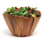 Lipper International Acacia Wave Serving Bowl for Fruits or Salads, Large, 12″ Diameter x 7″ Height, Single Bowl