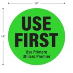 Use First Stickers for Food Service, 1000 Labels (2 Rolls of 500 Each), 1.5-inch Wide, by Sutter Signs