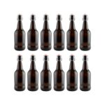 FastRack Swing Top Glass Bottles |16 oz – Pack of 12| Amber Glass Bottles for Home Brewing | Flip Top Glass Bottles for Carbonated Drinks, Kombucha, Fermentation, Water Food Grade – ECO Friendly
