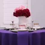 Kadut Purple Tablecloth – 108″ Inch Round Tablecloths for Circular Table Cover in Purple Washable Polyester – Great for Buffet Table, Parties, Holiday Dinner & More