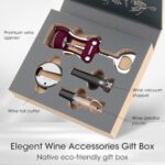 Wine Opener Gift Set Premium Wing Corkscrew Wine Bottle Opener with Multifunctional Bottles Opener, Wine Foil Cutter, Wine Vacuum Stopper, Wine Aerator Pourer Upgrade for Wine Lovers Man Woman