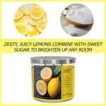 Sugared Lemon Candle | Zesty, Juicy Lemons + Sweet Sugar | Strong, Large 3 Wick Candle | Long Lasting, Non Toxic, Natural Soy Candles for Kitchen Odor Eliminating | Fresh Citrus Scented, Big 14oz Jar