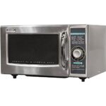Sharp R-21LCFS Medium-Duty Commercial Microwave Oven with Dial Timer, Stainless Steel, 1000-Watts, 120-Volts, One Size