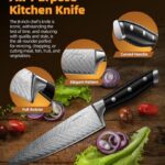 AOKEDA Chef Knife, 8-Inch Kitchen Knife, German High Carbon Stainless Steel Ultra Sharp Knife, Chefs Knives with Ergonomic Handle (Plumetal)