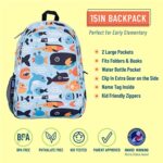 Wildkin 15-Inch Kids Backpack for Boys & Girls, Perfect for Early Elementary Daycare School Travel, Features Padded Back & Adjustable Strap (Big Fish)