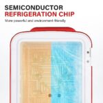 ?YSSOA 4L Mini Fridge with 12V DC and 110V AC Cords, 6 Can Portable Cooler & Warmer Compact Refrigerators for Food, Drinks, SkinCare, Office Desk, Red