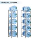 LIANTRAL 5-Tier Water Cooler Jug Rack, 5 Gallon Water Bottle Storage Rack Detachable Heavy Duty Water Bottle Rack 5 gallon water jug holder for Home, Office (Silver)