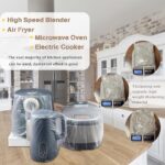 30PCS Clear Kitchen Appliance Covers Thickened Disposable Furniture Dust Cover Dustproof with Elastic for Small Appliance, Oven, Pressure Cooker, Blender, Toaster, Air Fryer, Instant Pot(S, M, L)