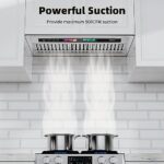 BRANO 30 Inch Insert Range Hood with Voice/Gesture/Touch Control, 900 CFM Built-in Kitchen Hood Vent with 4 Speed Exhaust Fan, Memory Mode, Adjustable Lights, Ducted/Ductless Convertible