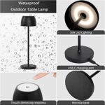 enjeda Cordless Table Lamps Rechargeable, 5200mAh Battery Operated LED Desk Lamp Outdoor Waterproof Portable Touch Dimmable Table Night Light for Patio Restaurant Dining Home Set of 2 Black