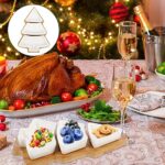 Angoily Christmas Tree Shaped Platter Ceramic Christmas Serving Tray Dishes for Entertaining, Food Serving Platter with Base for Appetizer, Snacks, Fruit, Candy Dessert for Xmas Party, White