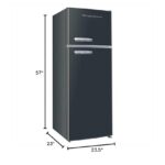 Frigidaire EFR753-BLACK EFR753 Retro Apartment Size Refrigerator with Top Freezer-2 Door Fridge with 7.5 Cu Ft of Storage Capacity, Adjustable Spill-Proof Shelves, Door & Crisper Bins, Black