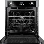 FORTÉ Single Wall Convection Oven with 2 Oven Racks, 24’” Electric Oven with Installable Under Cooktop in Stainless Steel, with Oven Light, Programmable Cooking Modes, Digital Clock and Timer