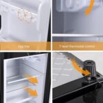 KRIB BLING 3.5 Cu.Ft Refrigerator 2 Door 7 Level Adjustable Thermostat Control Top-Freezer Refrigerator Lock Fresh Energy Saving Silver