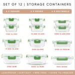 JoyJolt JoyFul 24pc Borosilicate Glass Storage Containers with Lids. 12 Airtight, Freezer Safe Food Storage Containers, Pantry Kitchen Storage Containers, Glass Meal Prep Container for Lunch