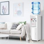 Giantex Top Loading Water Cooler Dispenser 5 Gallon Normal Temperature Water and Hot Bottle Load Electric Home with Storage Cabinet, White