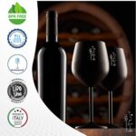Gusto Nostro Stainless Steel Wine Glass – 18 oz – Unbreakable Black Wine Glasses for Travel, Camping and Pool – Fancy, Unique and Cool Portable Metal Wine Glass for Outdoor Events, Picnics (Set of 2)