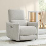 CHITA Power Recliner Chair Swivel Glider, FSC Certified Upholstered Living Room Reclining Sofa Chair with Lumbar Support, Dove Grey
