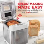 Dash Everyday Stainless Steel Bread Maker, Up to 1.5lb Loaf, Programmable, 12 Settings + Gluten Free & Automatic Filling Dispenser – White