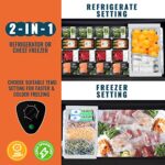 WANAI Chest Freezer Large Deep Freezers Black Top Door with Removable Basket Mini Compact Freezer 7 Temperature Control for Home Kitchen Office Dorm Apartment