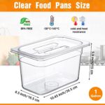 10 Pack Clear Food Pans with Lid Acrylic Transparent Food Pan Stackable Plastic Pan with Capacity Indicator Food Storage Containers Restaurant Supplies Hotel Pan for Fruits Vegetables (6 Inch High)