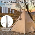 Huskfirm Portable Folding Wood Burning Camping Stove – Includes Chimney Pipes and Spark Arrestor for Tent Heating and Cooking