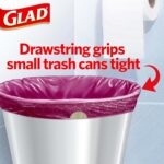 Glad OdorShield Small Drawstring Trash Bags, 4 Gallon Trash Bag, Febreze Cherry Blossom, 80 Count (Package May Vary)