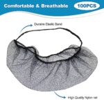 100 pcs Elastic Black Comfortable Protective Beard Covers 18″ Disposable Breathable Beard Net for Men