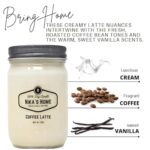 Nika’s Home Coffee Latte Soy Candle – 12oz Mason Jar – Non-Toxic Soy Candle-Hand Poured Candle- Handmade, Long Burning Candle-Highly Scented Candle-All Natural, Clean Burning Candle