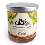 Nag Champa Scented Natural Soy Candle, Essential Fragrance Oils, 100% Soy, Phthalate & Paraben Free, Clean Burning, 9 Oz.