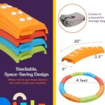 Special Supplies Colored Wavy Circle Balance Beams Stepping Stones for Kids, 8 Pc. Set, Non-Slip Textured Surface and Slip Resistant Floor Rubber Edges, Promote Agility, Strength, Active Play