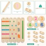 ZHUSI Wooden Balance Beam, Toddlers Balance Board with 6 Numbers Stepping Stones for Kids, Outdoor Indoor Play Equipment – Stepping Stones & Obstacle Course for Toddlers 1-3
