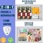 Chest Freezer 5.0 Cubic Feet WANAI Deep Mini Freestanding Freezers with 7 Temp Adjustable Thermostat & Manual Defrost Compact Small Freezer Space-Saving Removable Storage Basket, White