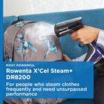 Rowenta X-Cel Handheld Steamer for Clothes Medium 25-Second Fast Heat-Up, Powerful Dewrinkling Steam, 9.84 Extra-Long Cord 1875-Watts Portable, Ironing, Garment Steamer, Travel Must Have, Black DR8220