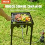 VEVOR Single Burner Outdoor Propane Burner, 30,000-BTU Camping Modular Cooking Stove, Heavy Duty Carbon Steel Gas Cooker with Detachable Legs Stand & PSI Regulator, for BBQ Home Camp Patio RV Cooking