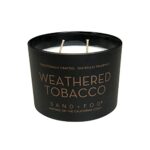 Sand + Fog Scented Candle – Weathered Tobacco – Additional Scents and Sizes – 100% Cotton Lead-Free Wick – Luxury Air Freshening Jar Candles – Perfect Home Decor – 12oz