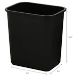 United Solutions 7 Gallon / 28 Quart Space Saving Trash Wastebasket, Fits Under Desk and Small, Narrow Spaces in Commercial, Kitchen, Home Office, and Dorm, Easy to Clean, 2 Pack, Black, (WB0338)