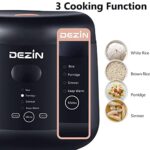 Dezin Rice Cooker 4 Cups Uncooked, Small Rice Cooker Steamer with Removable Nonstick Pot, BPA Free, Keep Warm & 24Hours Time Delay Function, Mini Rice Cooker for Rice, Simmering Grain, Oatmeal, Quinoa