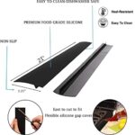 Forlivese Kitchen Silicone Stove Cover, Easy Clean Heat Resistant Wide & Long Gap Filler, Seals Spills Between Counter, Stovetop, Oven, Washer & Dryer, Set of 2 (21 Inches, Black?