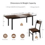 iPormis 7 Pieces Dining Table & Chairs Set for 4-8, 63″ Extendable Kitchen Table and 6 Chairs, Dining Room Table with MDF Board & Metal Frame, Perfect for Small Space, Easy Clean, Espresso