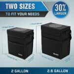 KNODEL Car Trash Can, Waterproof Garbage Can/Bag with Lid, 600D Leak-Proof Trash Bin, Car Trash Hanging (Medium, Black)
