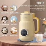 Arcmira Automatic Nut Milk Maker, 20 oz Homemade Almond, Oat, Soy, Plant-Based Milk and Dairy Free Beverages, Almond Milk Maker with Delay Start/Keep Warm/Boil Water, Soy Milk Maker with Nut Milk Bag